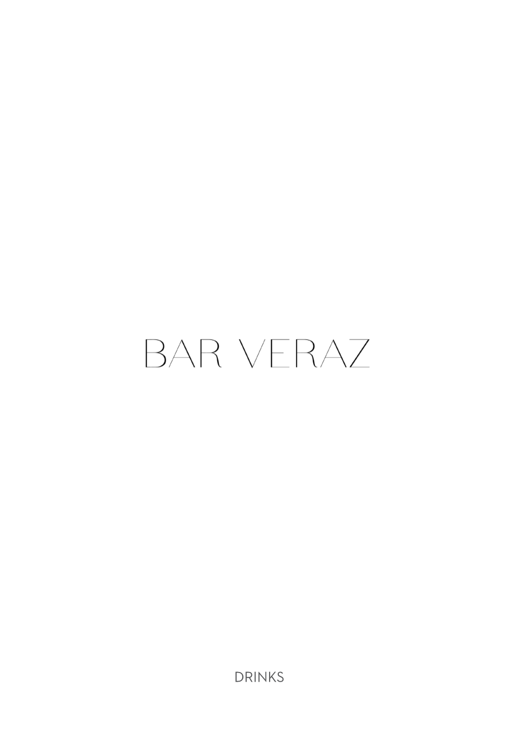Bar Veraz Drinks Menu English