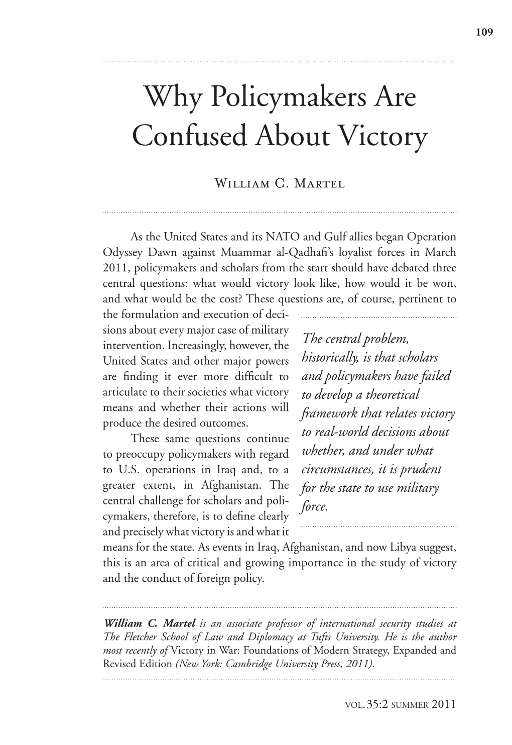 Why Policymakers Are Confused About Victory