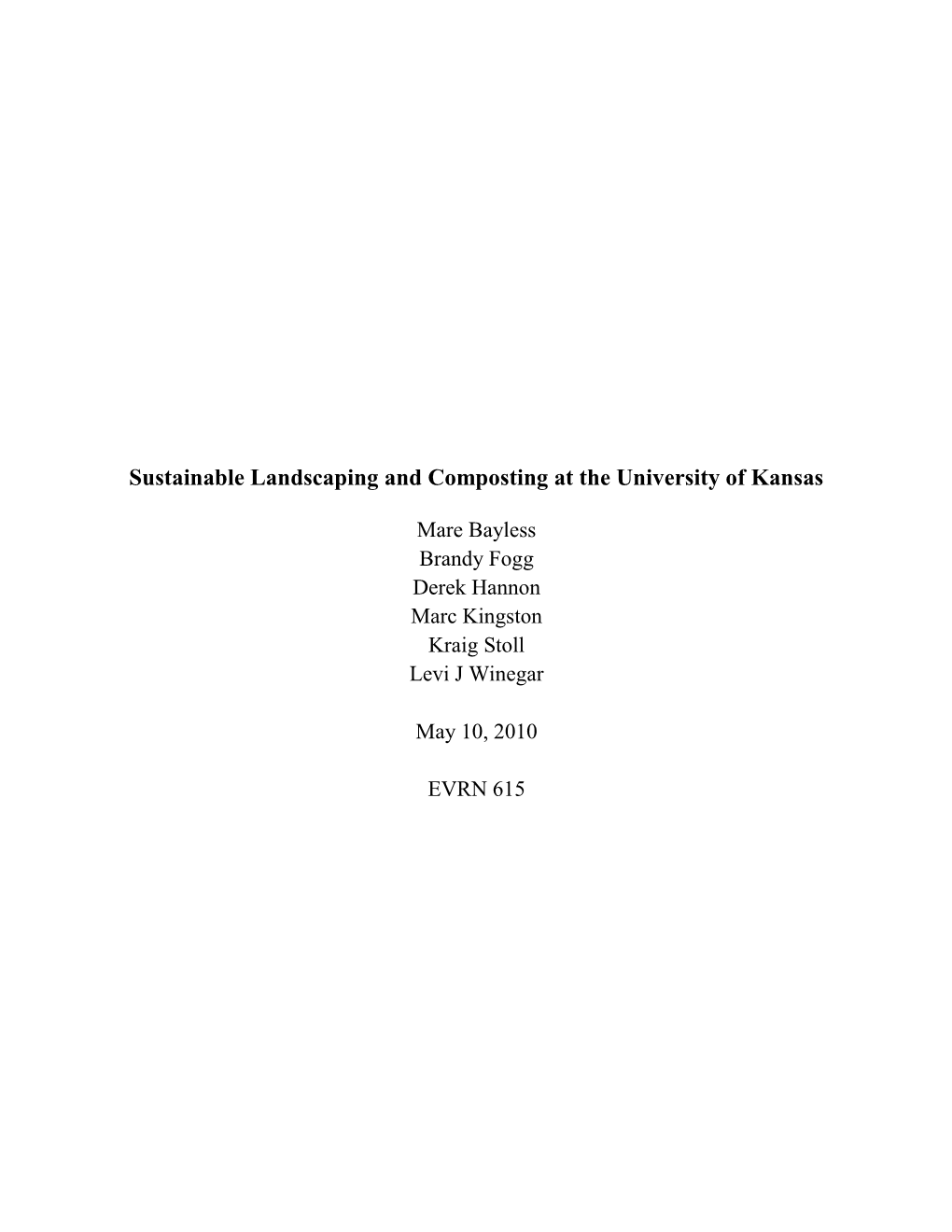Sustainable Landscaping and Composting at the University of Kansas