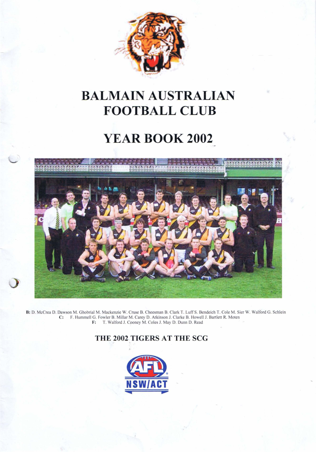 Balmain Australian Football Club Year Book 2002