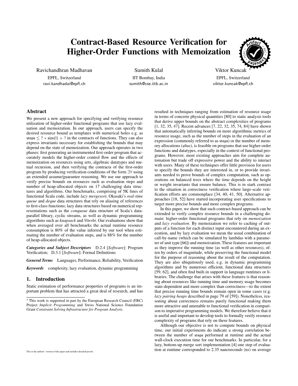 Contract-Based Resource Verification for Higher-Order Functions with Memoization