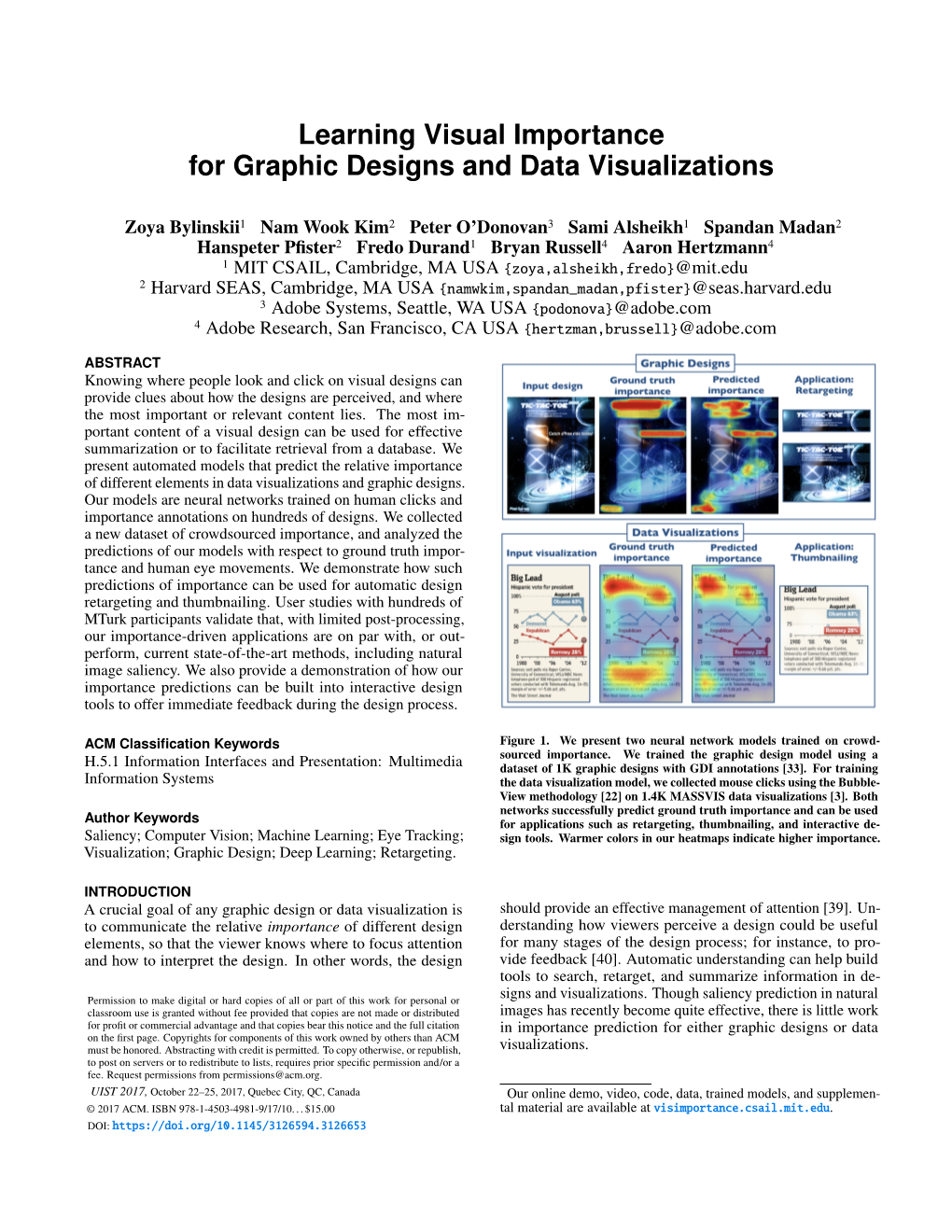 Learning Visual Importance for Graphic Designs and Data Visualizations