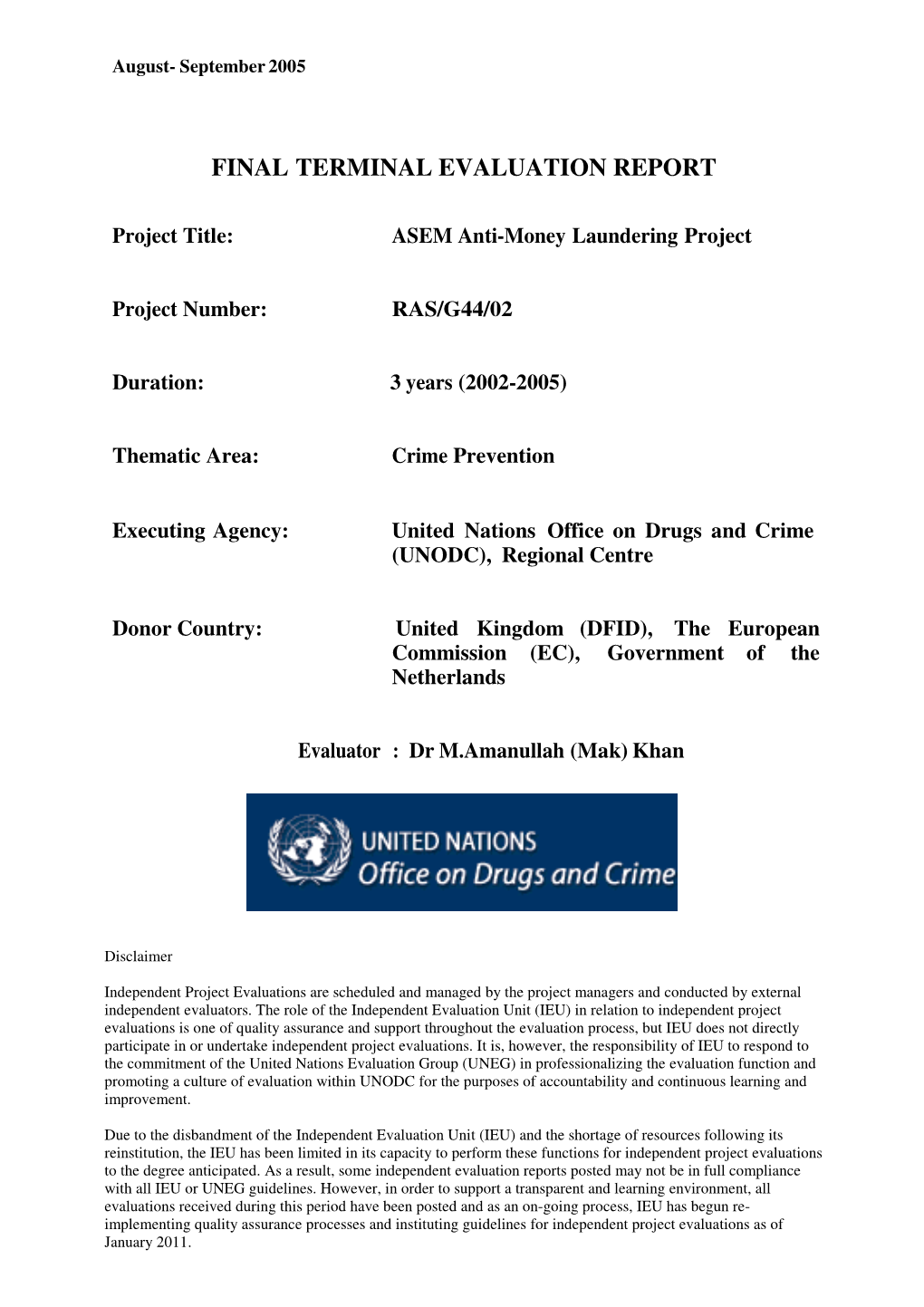 Final Terminal Evaluation Report