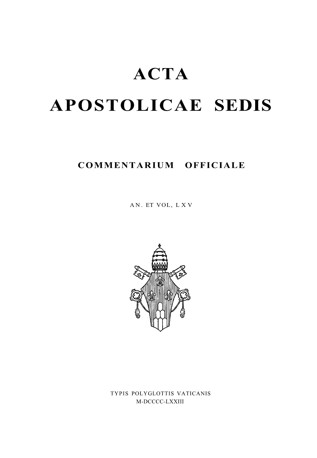 Acta Apostolicae Sedis