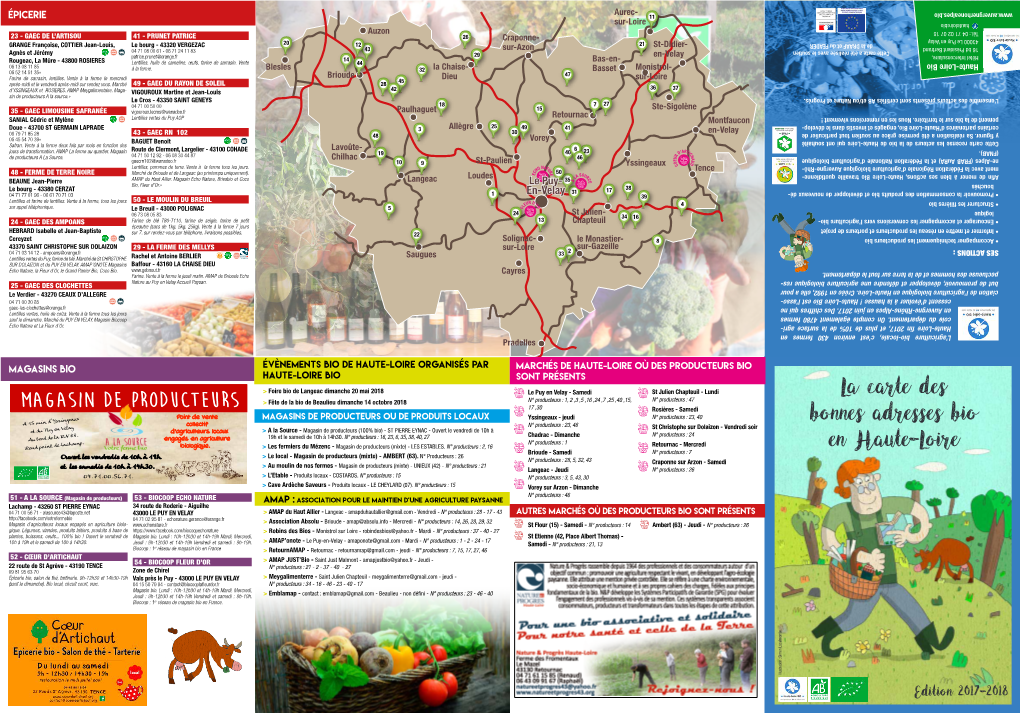 La Carte Des Bonnes Adresses Bio En Haute-Loire