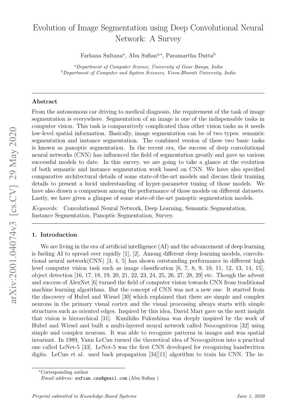 Evolution of Image Segmentation Using Deep Convolutional Neural Network: a Survey