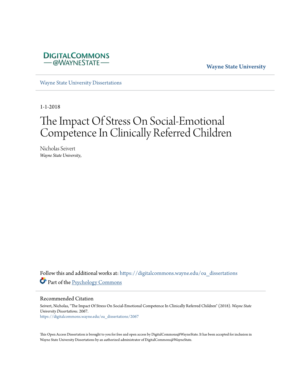 The Impact of Stress on Social-Emotional Competence in Clinically Referred Children