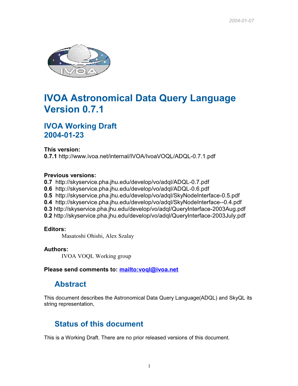 Resource and Service Metadata for the Virtual Observatory s1