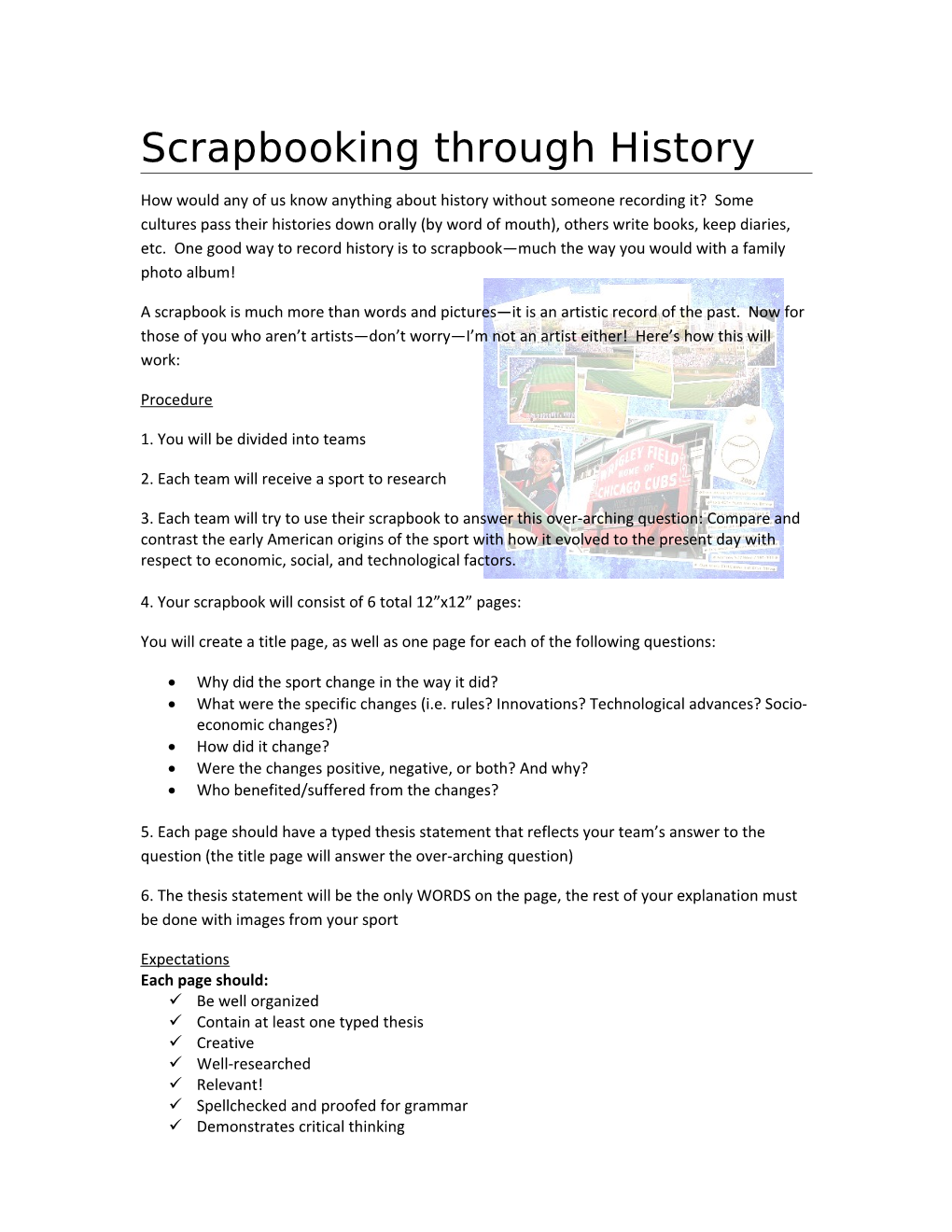 Scrapbooking Through History