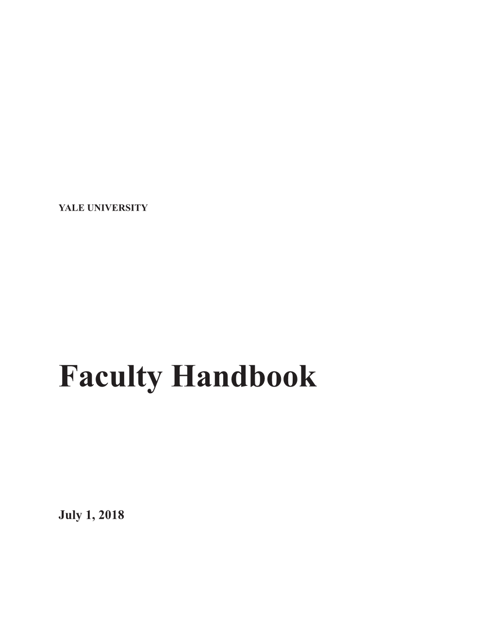 Faculty Handbook