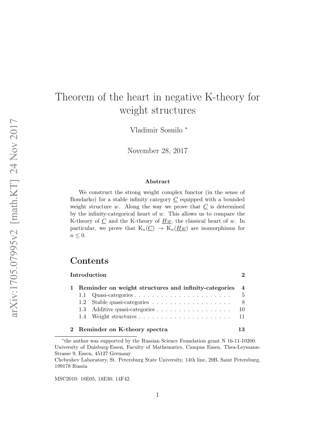Theorem of the Heart in Negative K-Theory for Weight Structures