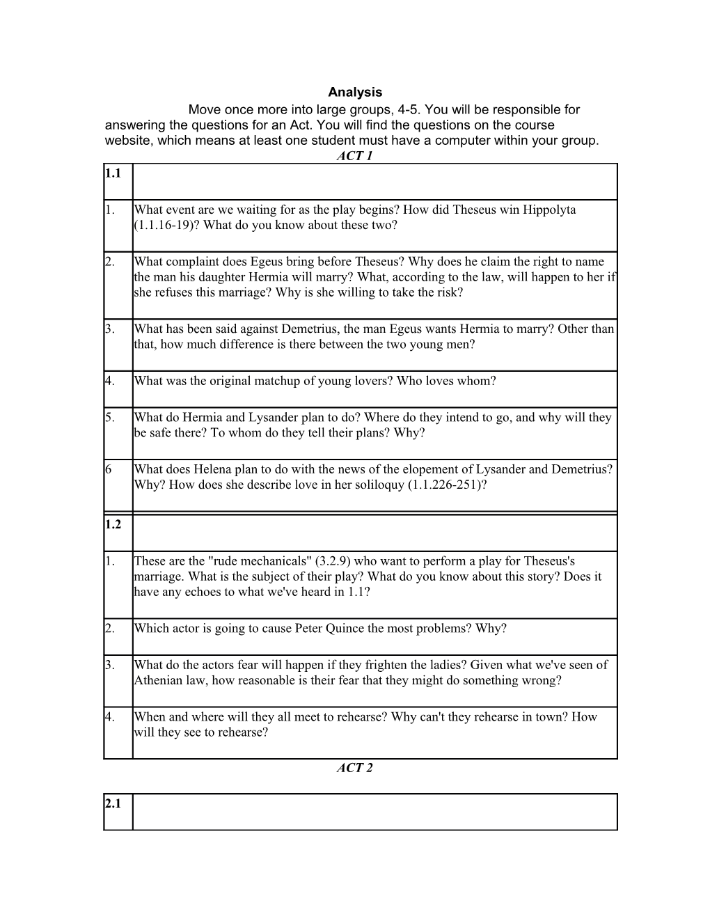 Move Once More Into Large Groups, 4-5. You Will Be Responsible for Answering the Questions