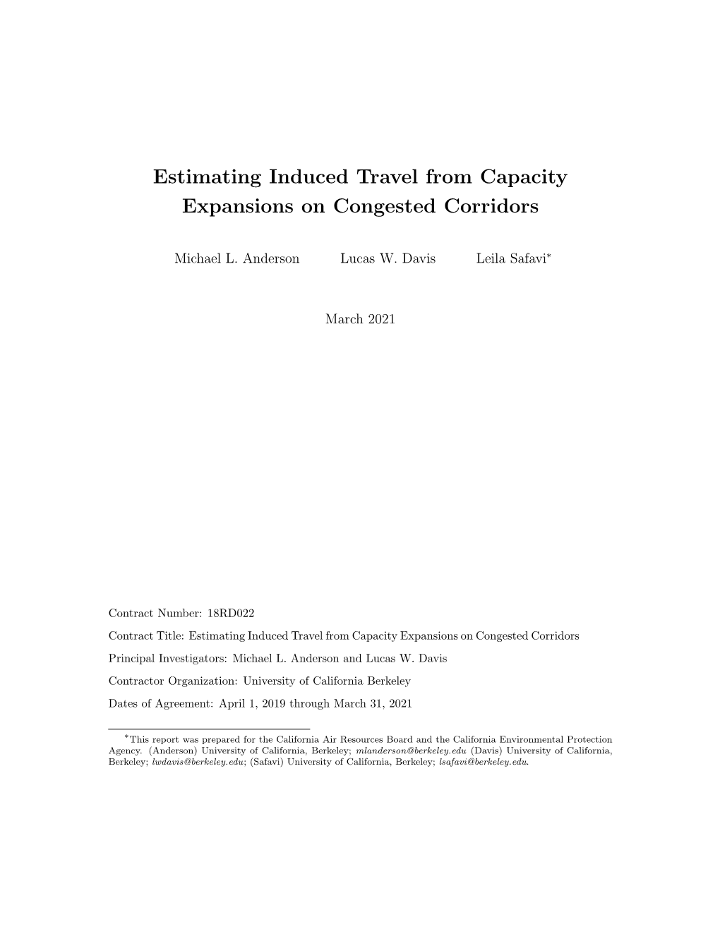 Estimating Induced Travel from Capacity Expansions on Congested Corridors