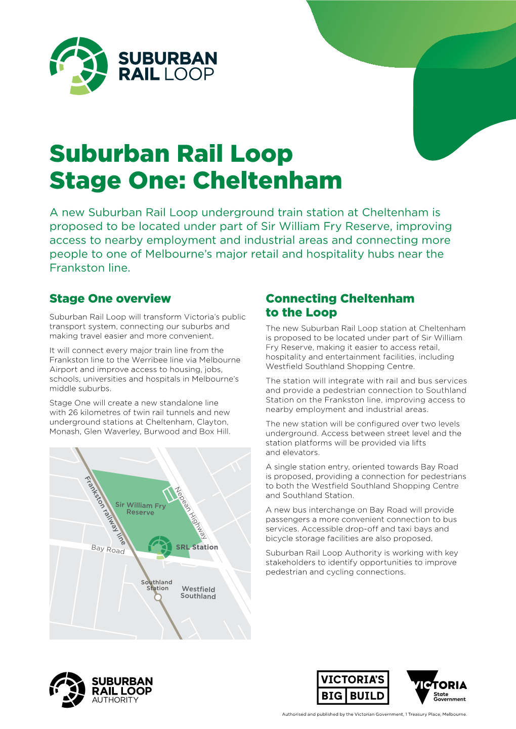 Suburban Rail Loop Stage One: Cheltenham