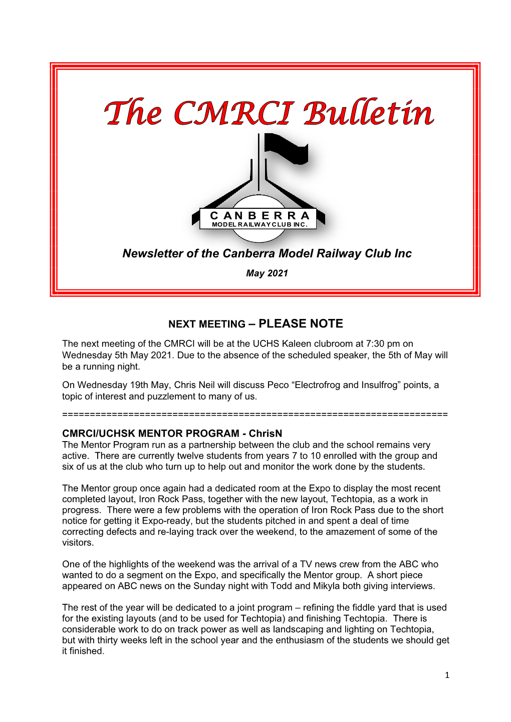 CMRCI Bulletin May 2021