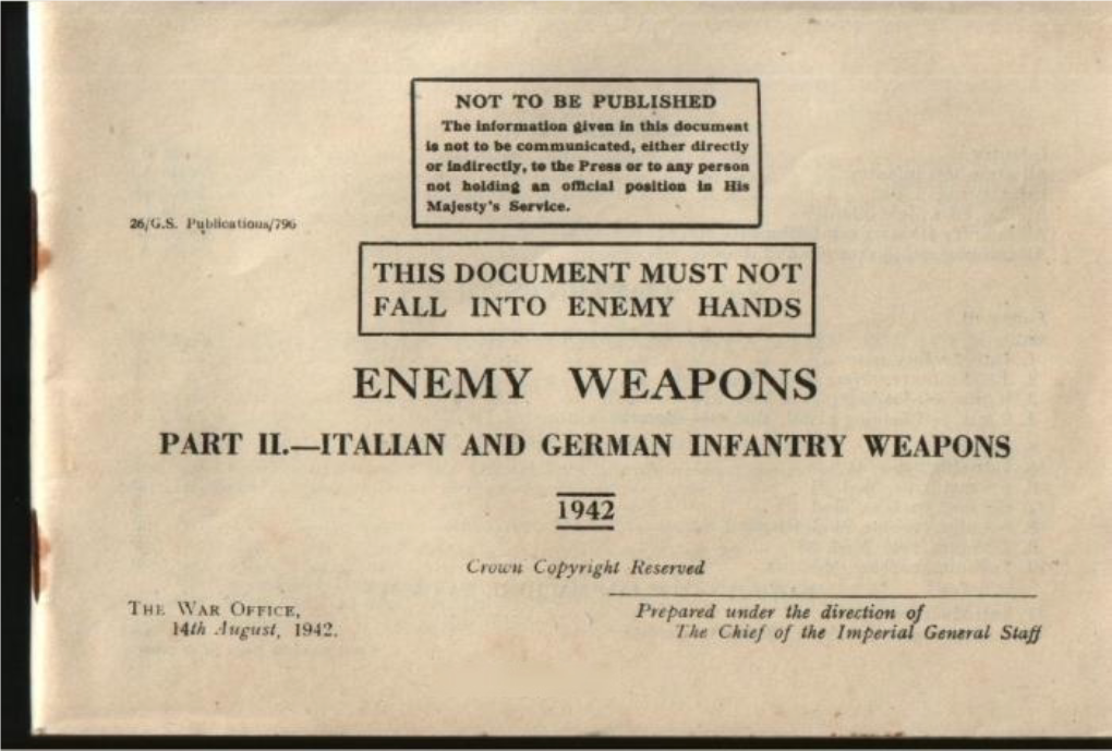 26 Pubs 796, Italian and German Infantry Weapons