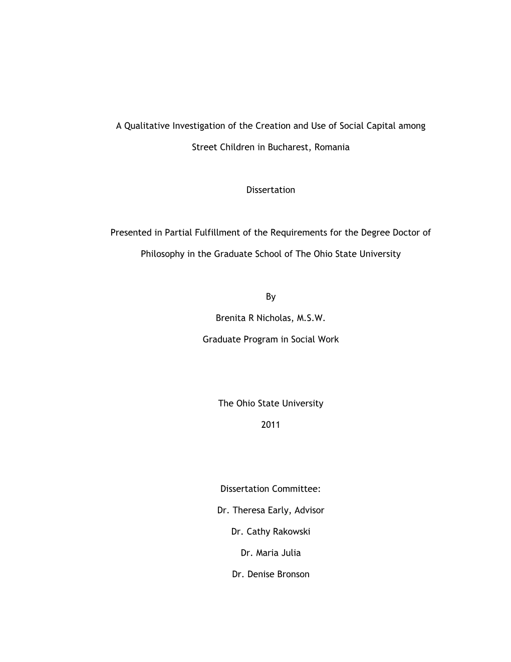 A Qualitative Investigation of the Creation and Use of Social Capital Among