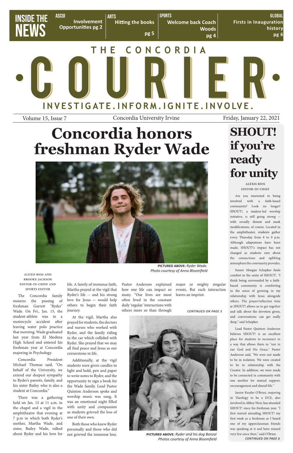 Concordia Honors Freshman Ryder Wade