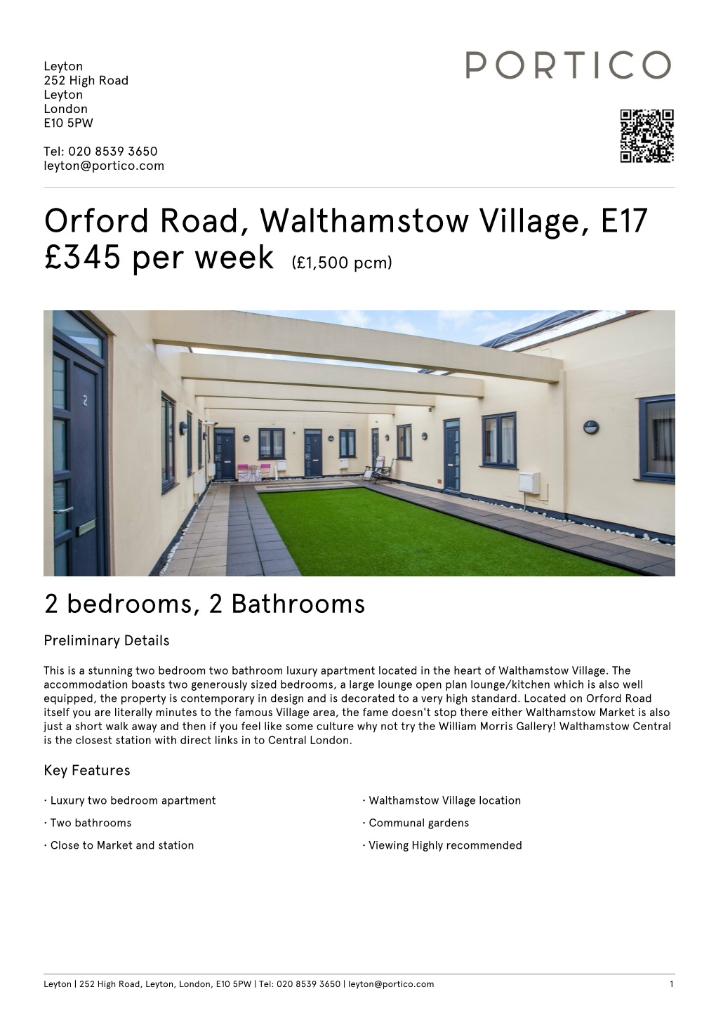 Orford Road, Walthamstow Village, E17 £345 Per Week