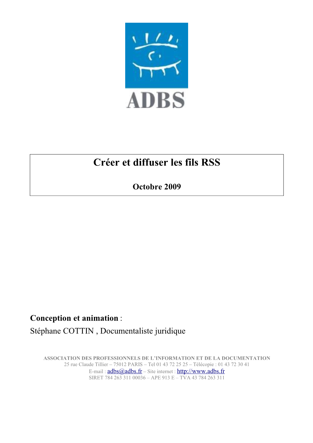 Créer Et Diffuser Les Fils RSS