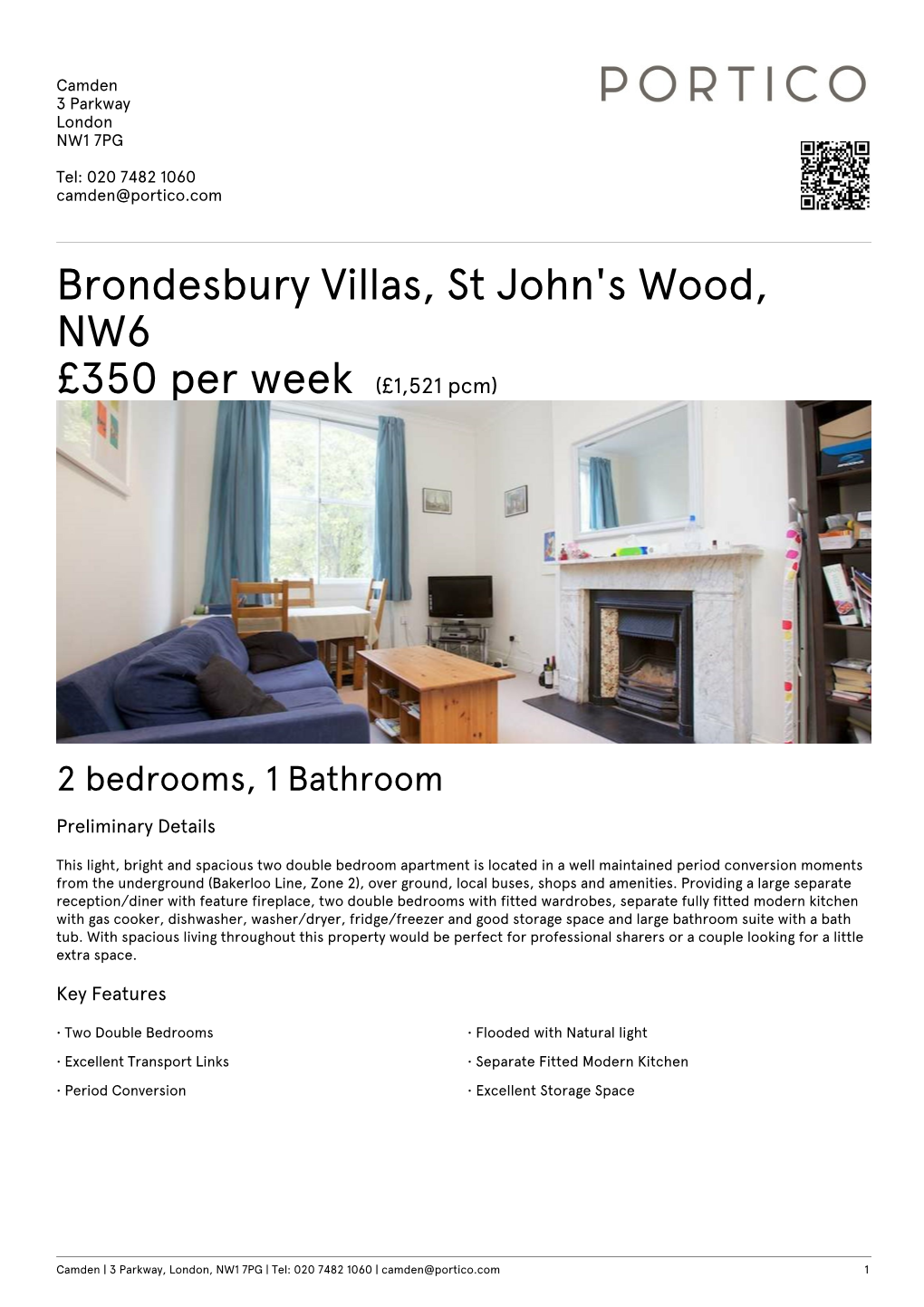 Brondesbury Villas, St John's Wood, NW6 £350 Per Week