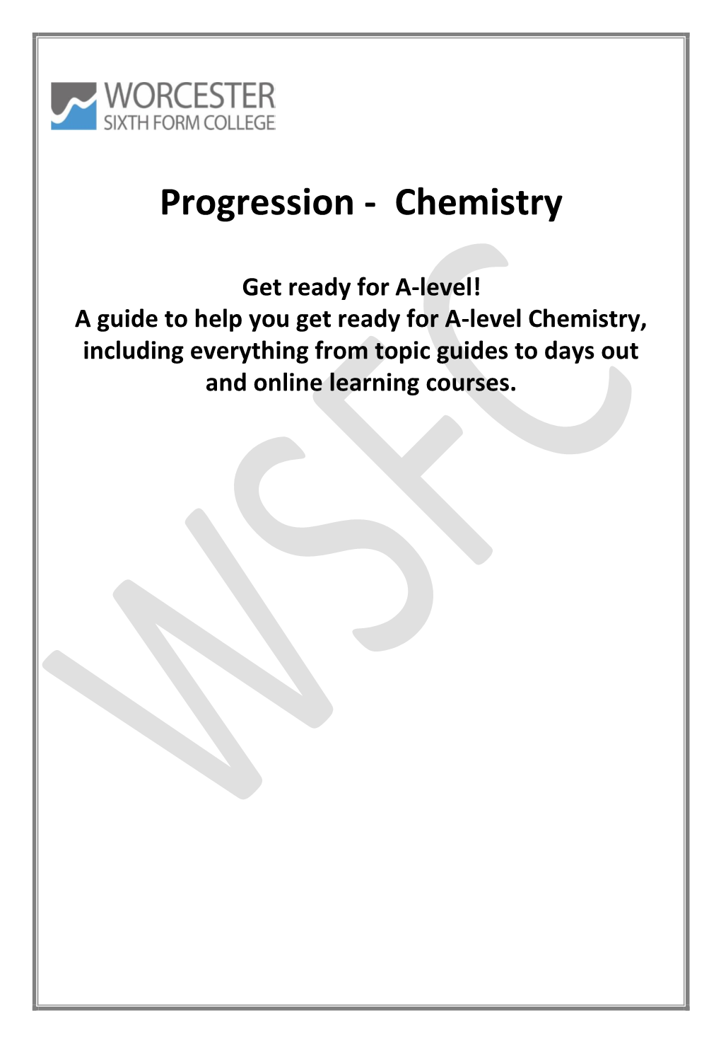 Progression - Chemistry