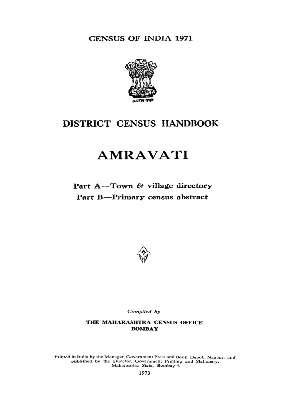 District Census Handbook, Amravati, Part