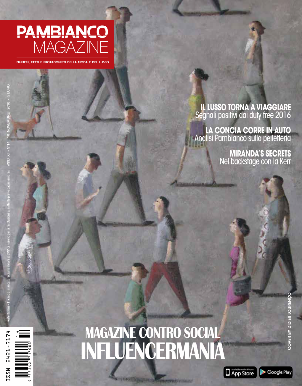 Influencermania by Didier Lourenço Cover Magazine Pambianco
