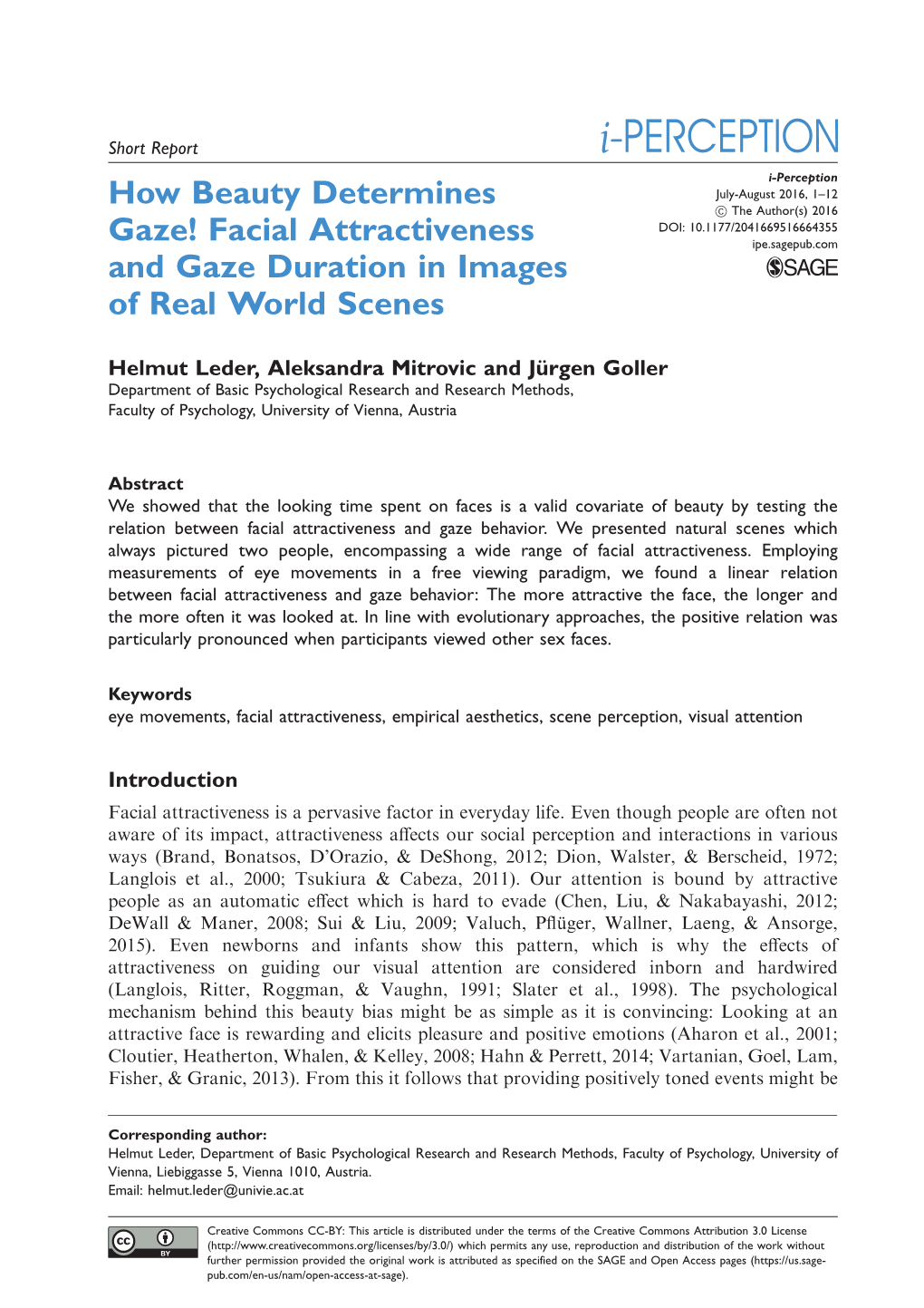 Facial Attractiveness and Gaze Duration in Images