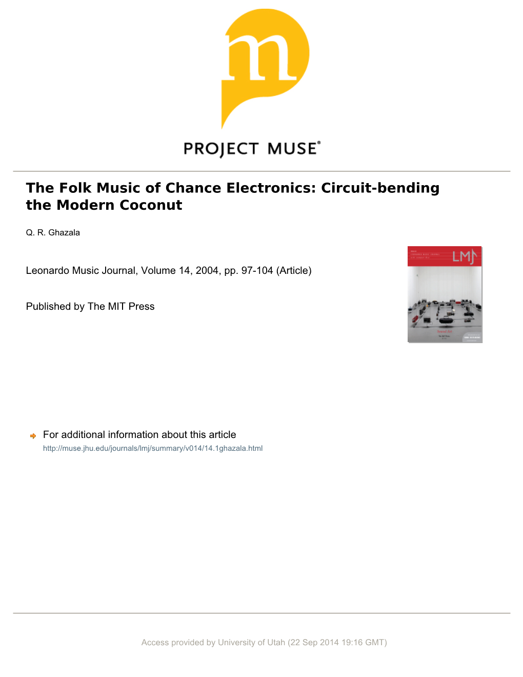 Circuit-Bending the Modern Coconut