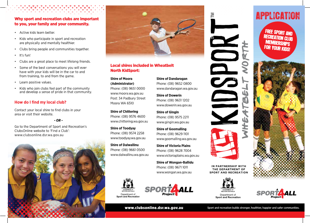 Local Shires Included in Wheatbelt North Kidsport