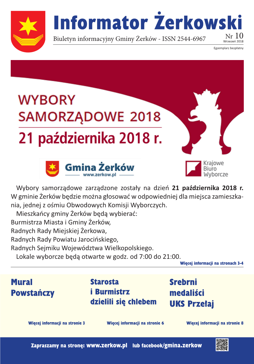 Informator Żerkowski Nr Biuletyn Informacyjny Gminy Żerków - ISSN 2544-6967 Wrzesień 10 2018 Egzemplarz Bezpłatny