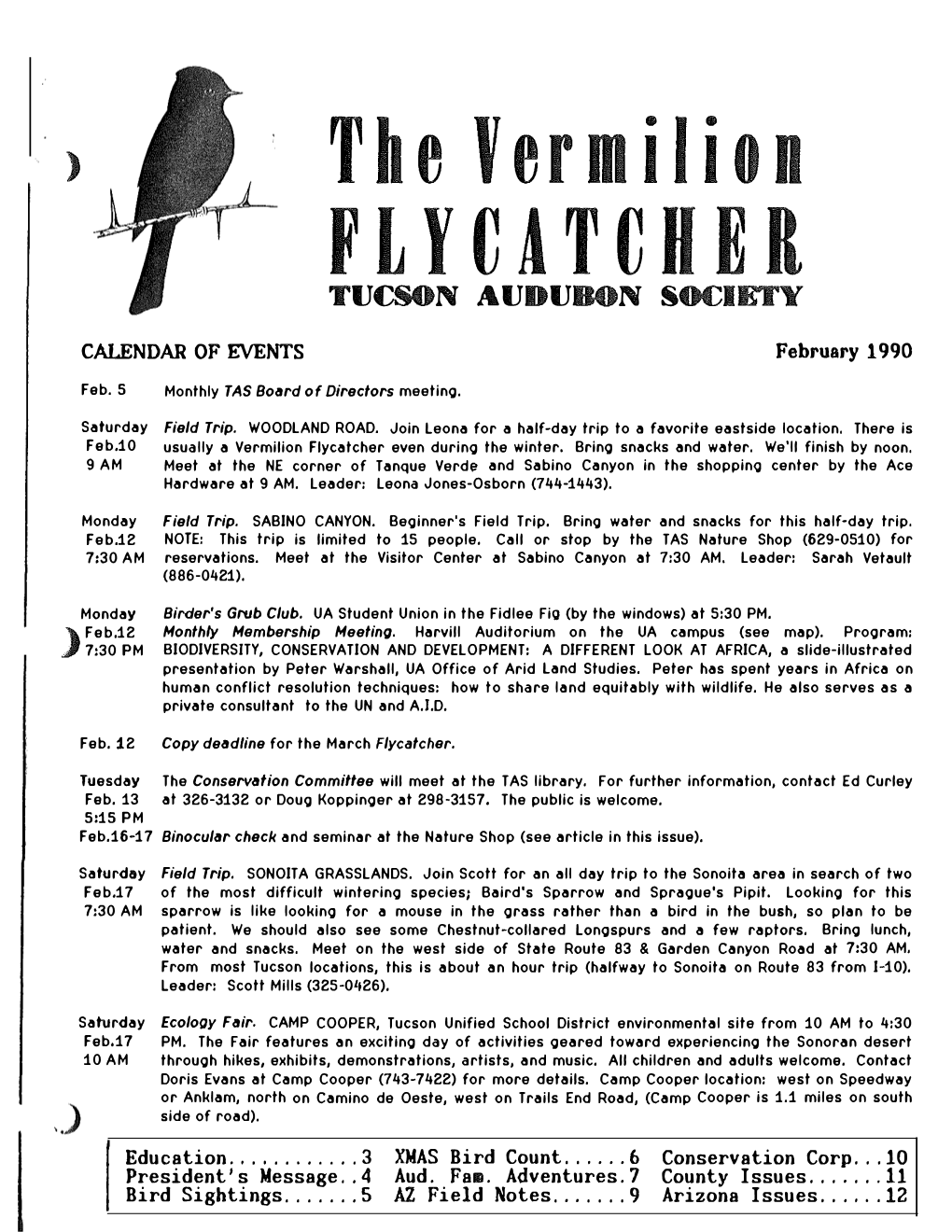 The Ver10ilion FLYCATCHER TUCSON AUDUBON SOCIIE'i'v