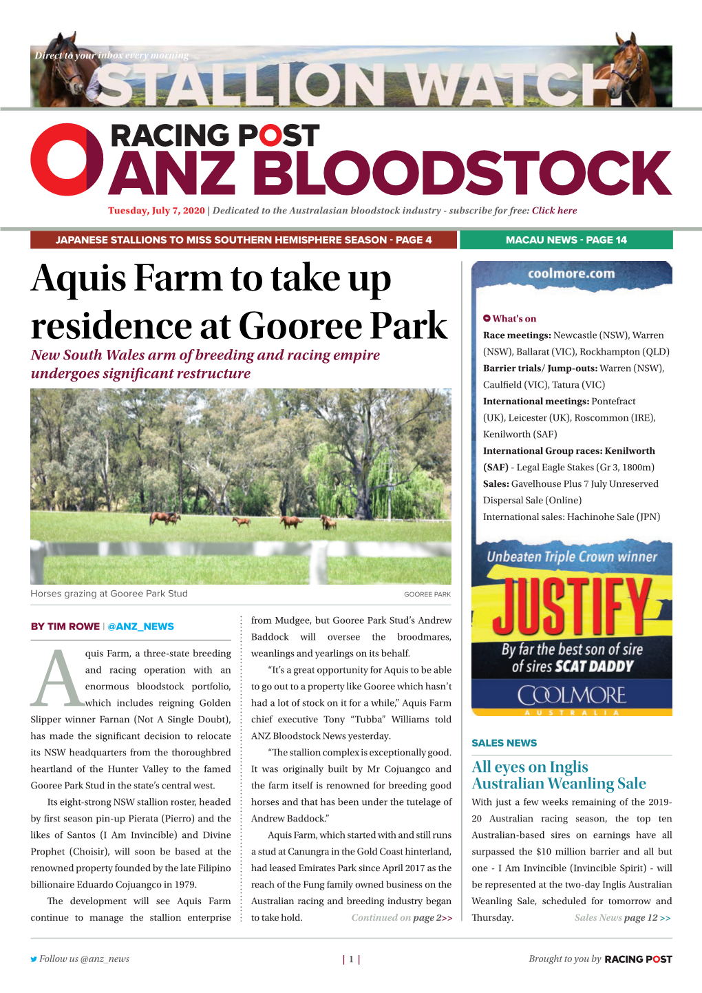 Aquis Farm to Take up Residence at Gooree Park | 2 | Tuesday, July 7, 2020