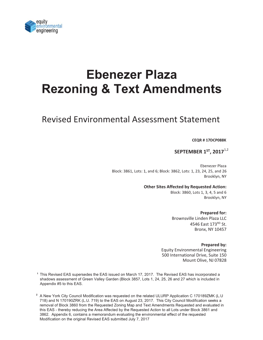 Ebenezer Plaza Rezoning & Text Amendments