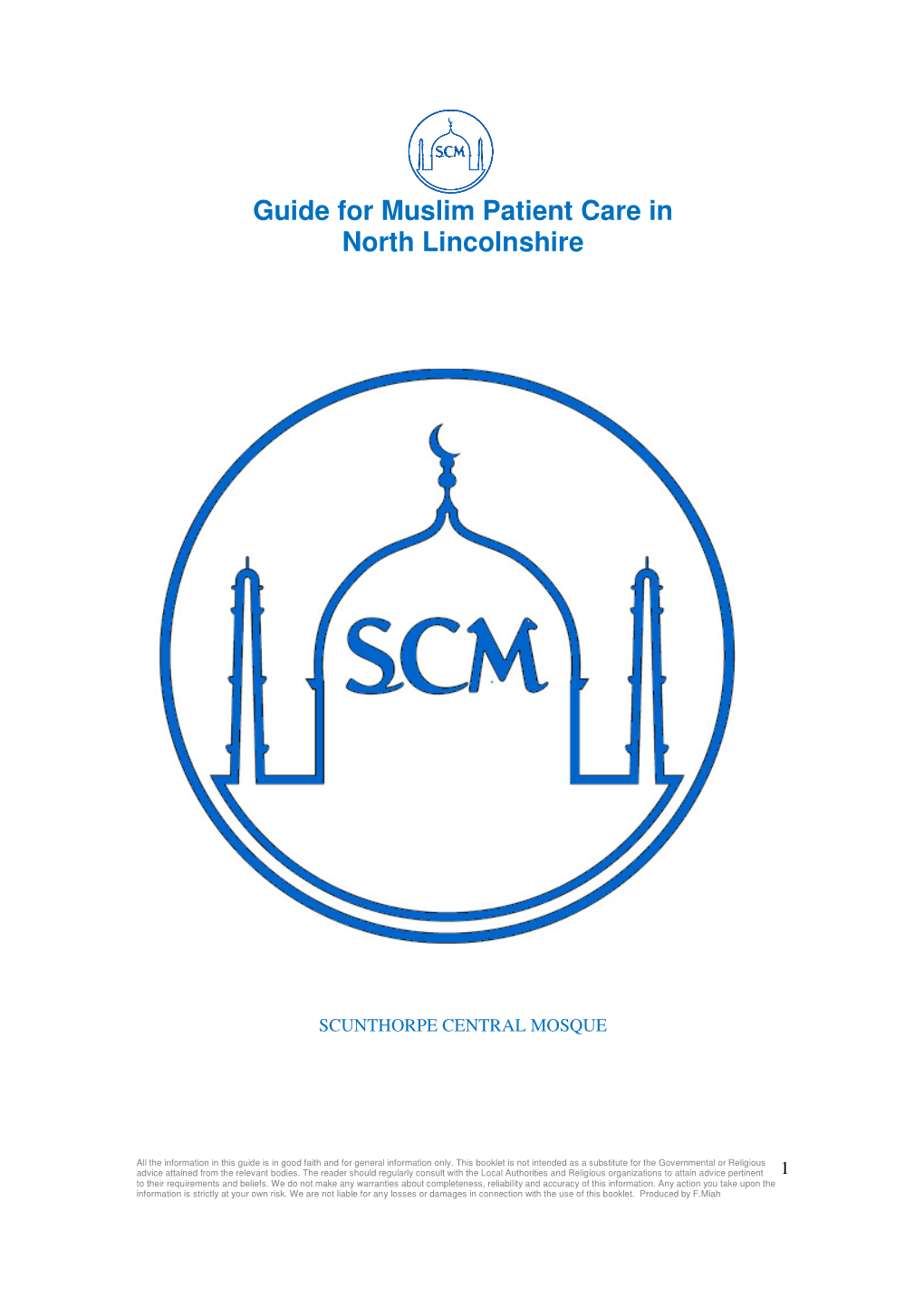 Guide for Muslim Patient Care in North Lincolnshire