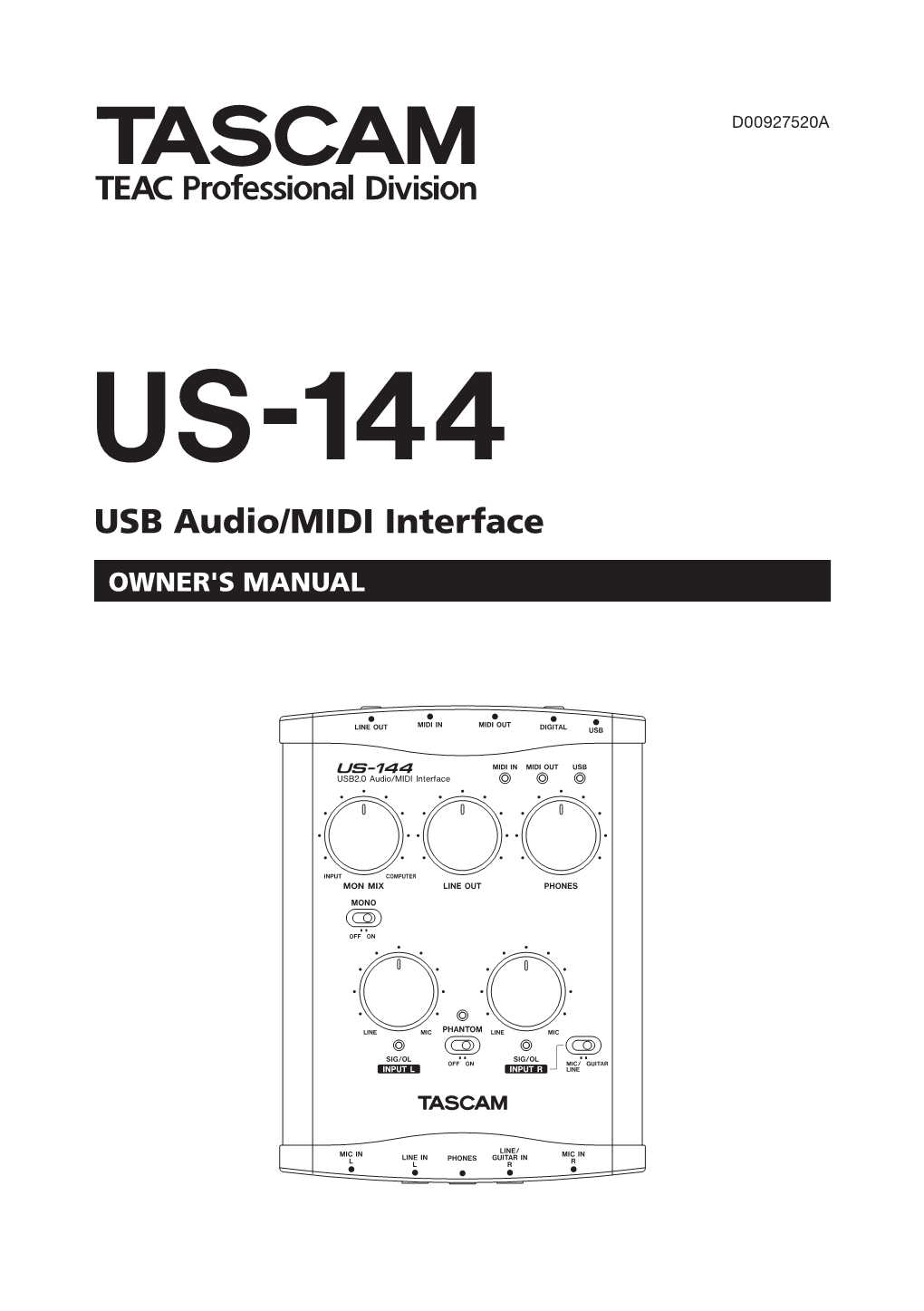 US-144 USB Audio/MIDI Interface