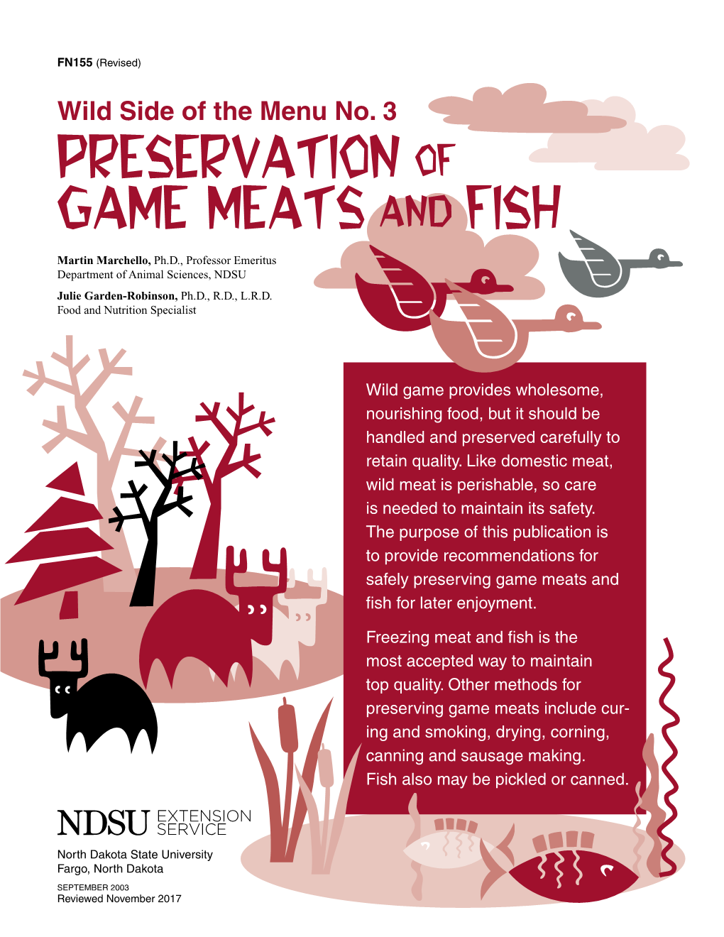 Wild Side of the Menu No. 3: Preservation of Game Meats and Fish