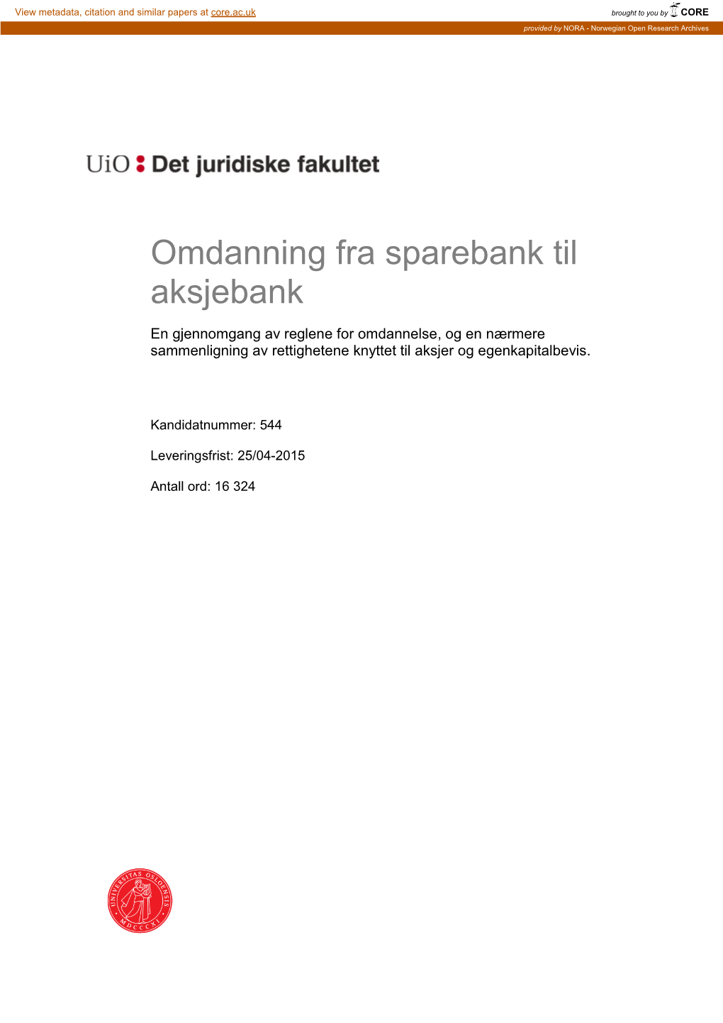 Omdanning Fra Sparebank Til Aksjebank