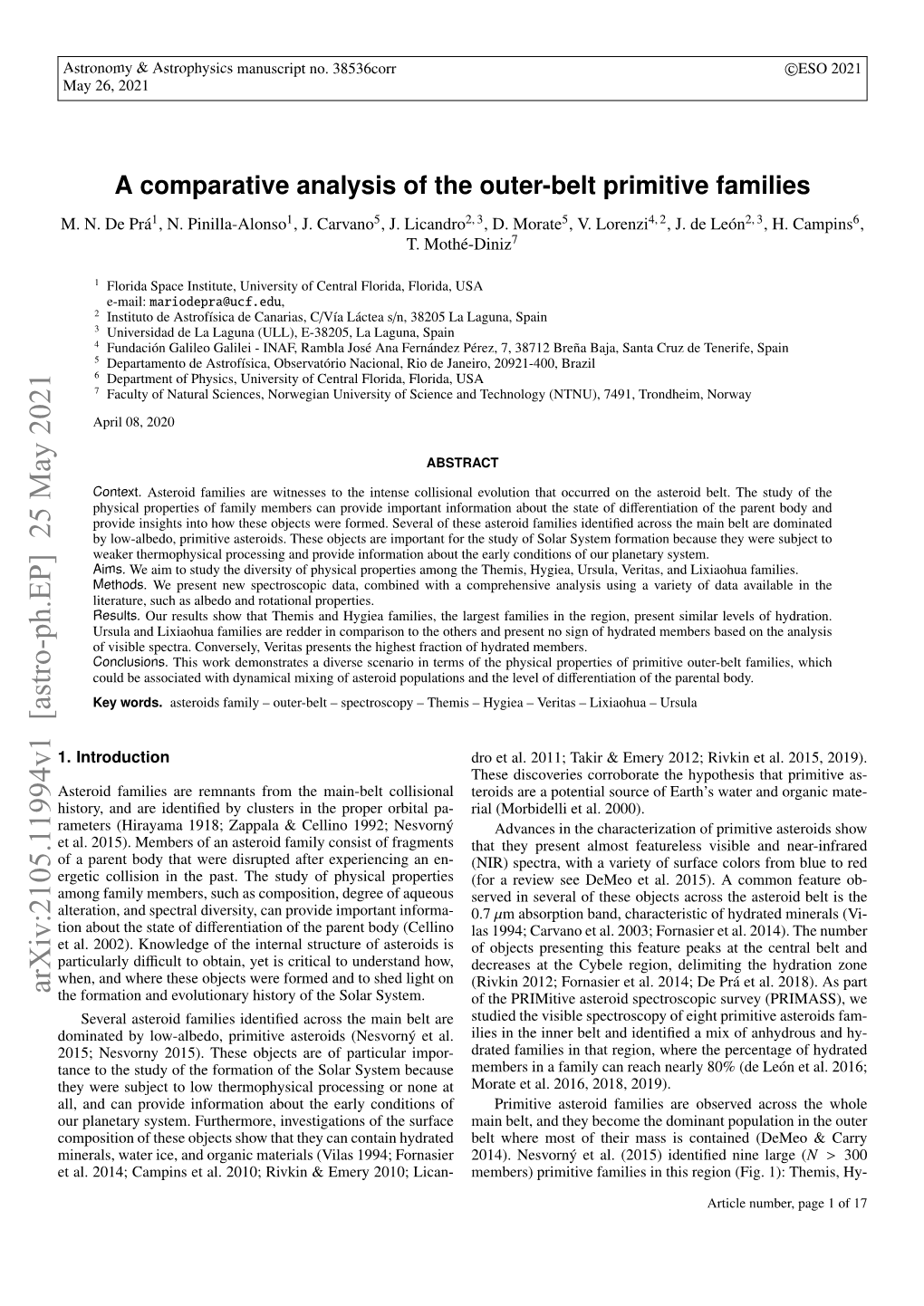 A Comparative Analysis of the Outer-Belt Primitive Families M