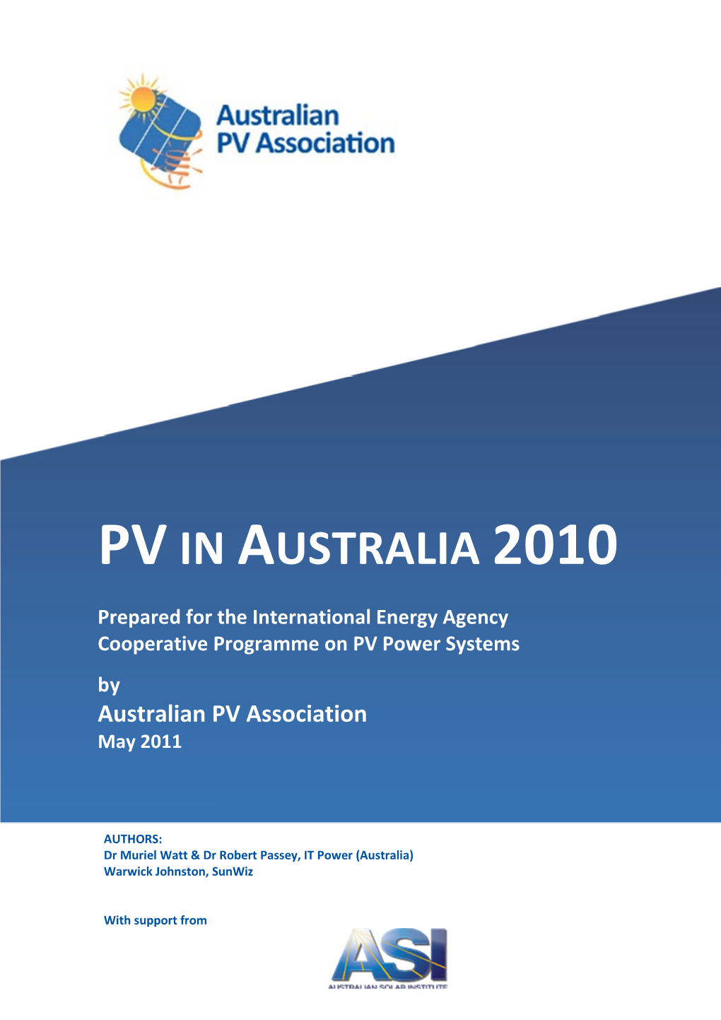2010 PV in Australia Report (Pdf)