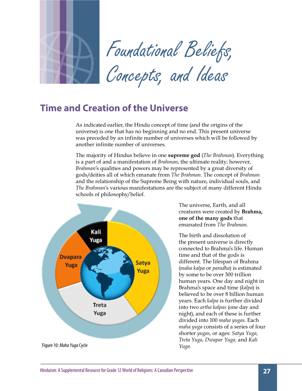 Hinduism: a Supplemental Resource for Grade 12 World of Religions: a Canadian Perspective 27 Q Satya Yuga (Golden Age) Is the First and Best Era