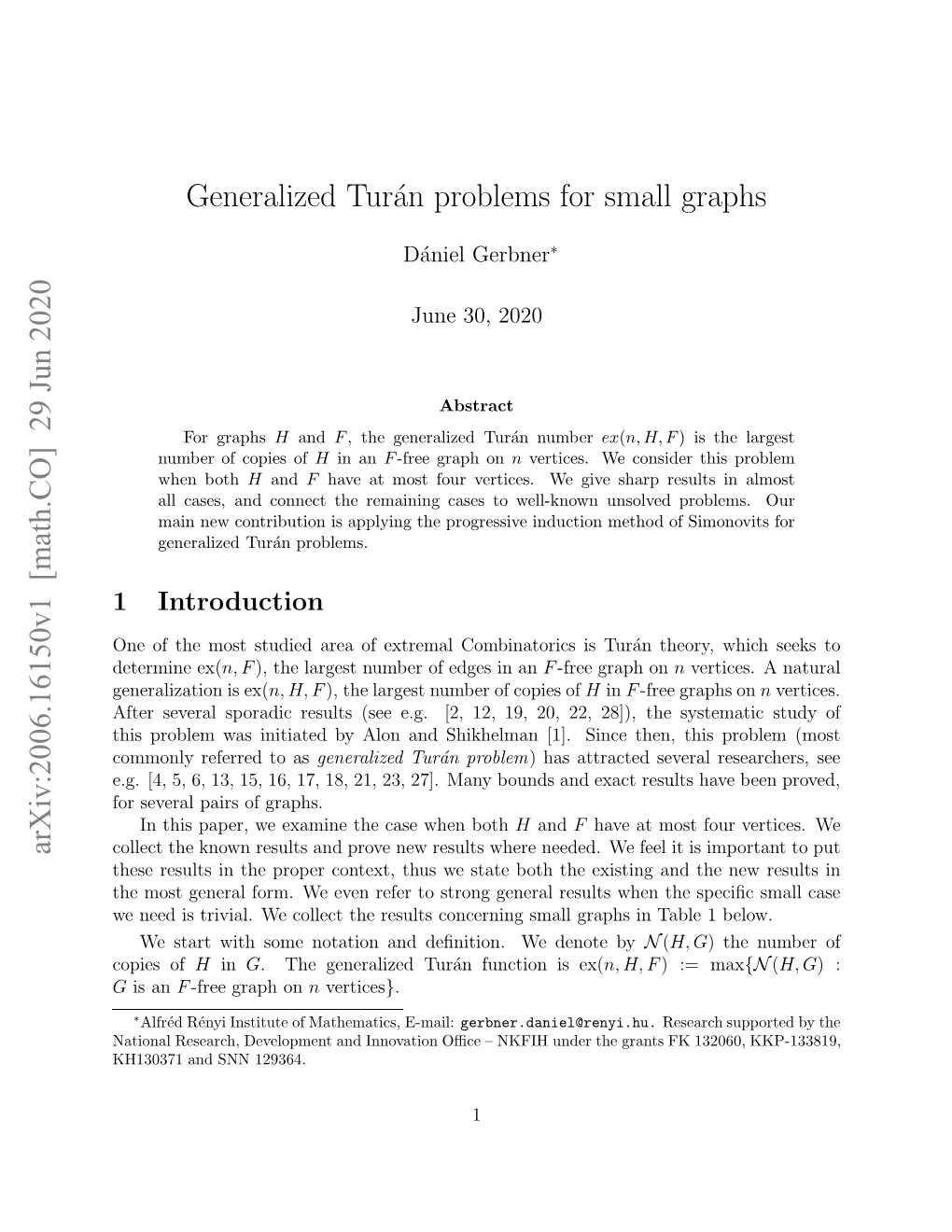 Generalized Turán Problems for Small Graphs