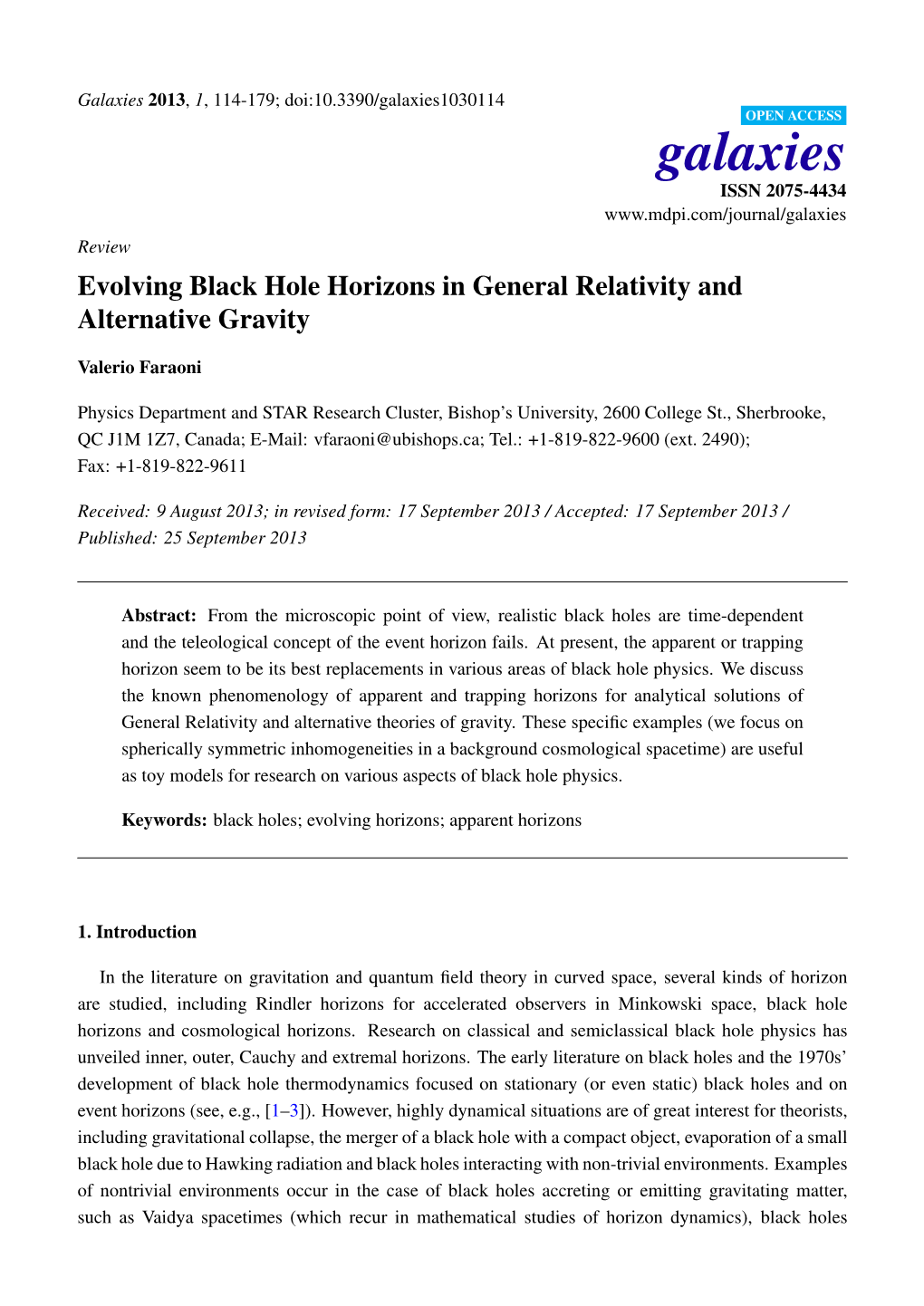 Evolving Black Hole Horizons in General Relativity and Alternative Gravity