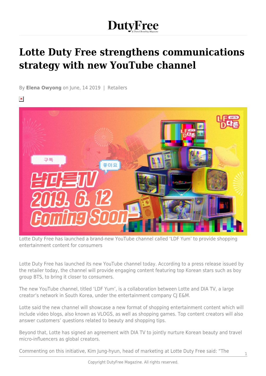 Lotte Duty Free Strengthens Communications Strategy with New Youtube Channel