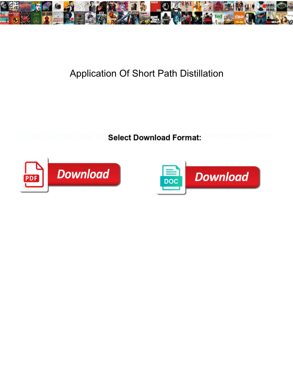 Application of Short Path Distillation