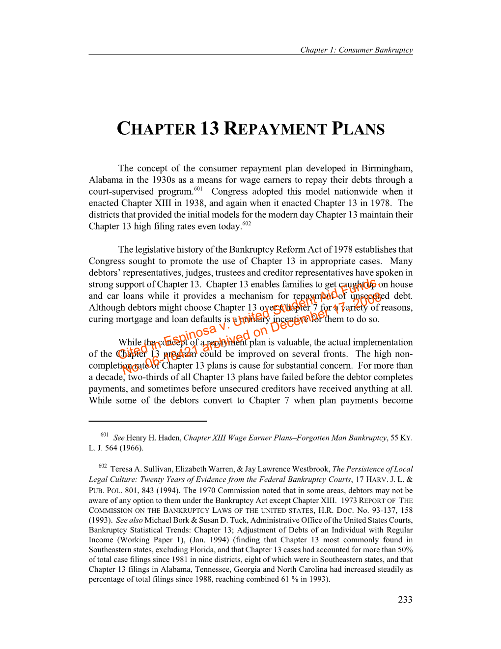 Chapter 13 Repayment Plans
