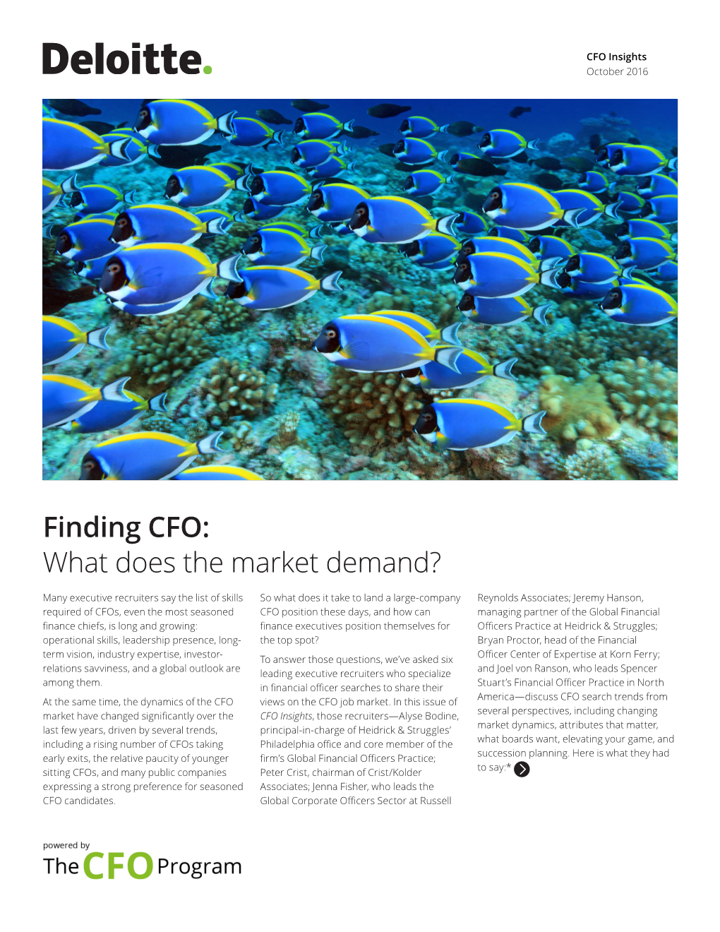 Download the CFO Insights. Finding CFO: What Does the Market Demand?