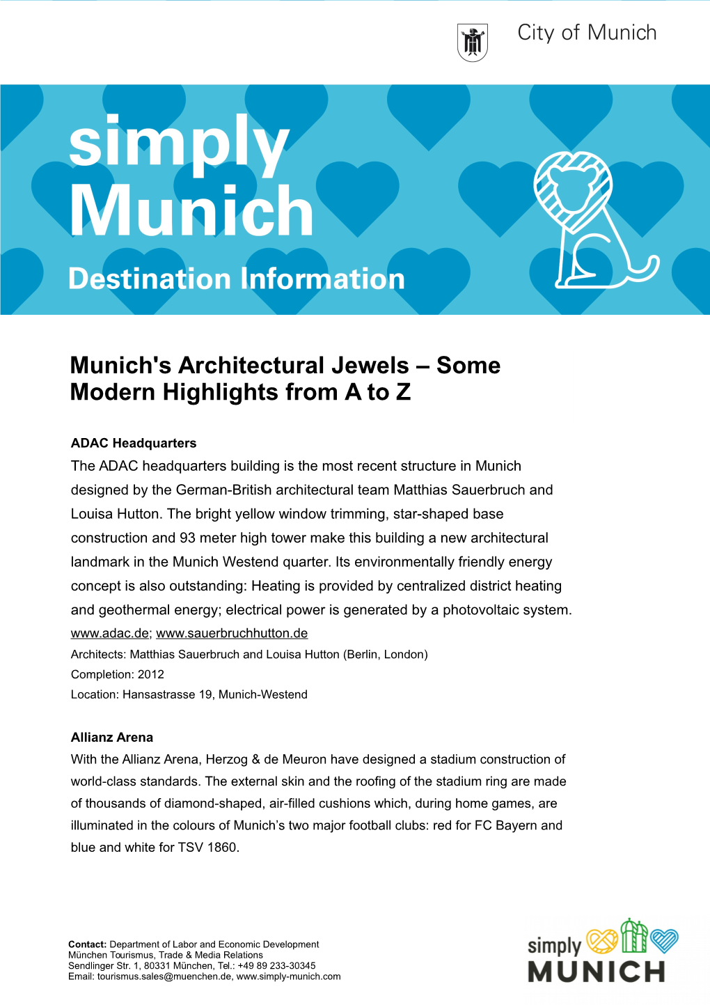 Munich's Architectural Jewels – Some Modern Highlights from a to Z