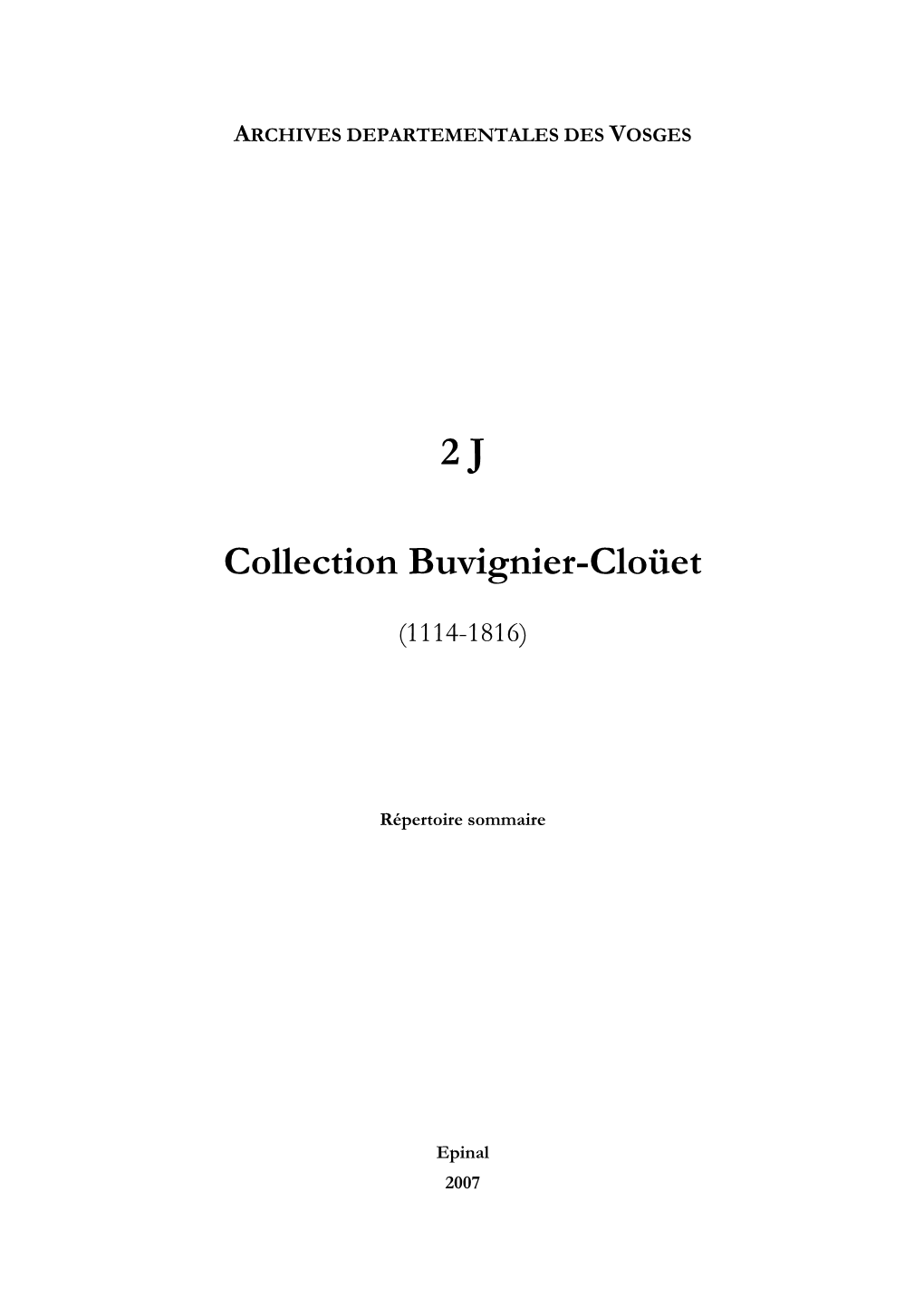 2 J Collection Buvignier-Cloüet